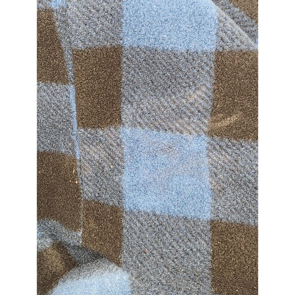 Wrangler Overshirt Men's L Blue Long Sleeve Button Fleece Buffalo Plaid Workwear - Picture 6 of 6